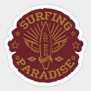 Surfing Paradise, Long Beach. Board. Sticker